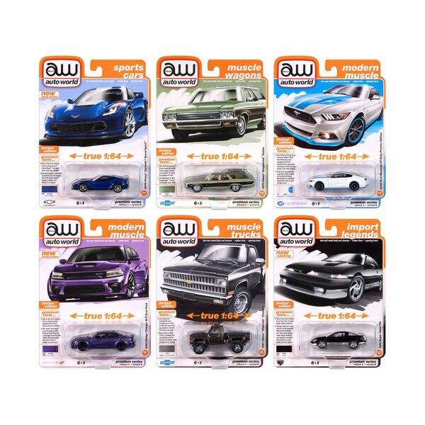 Autoworld Premium Set B Release 3: 6-Piece 1/64 Diecast Cars