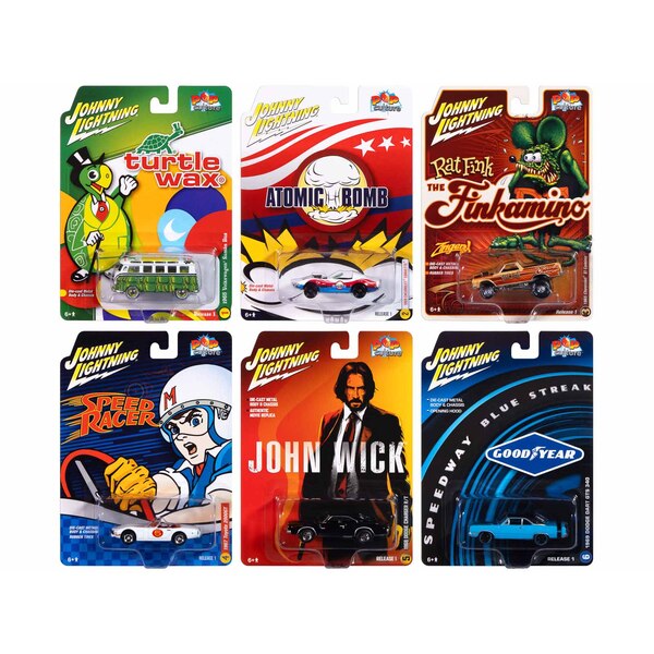 Johnny Lightning Pop Culture Diecast Set (6 Cars)