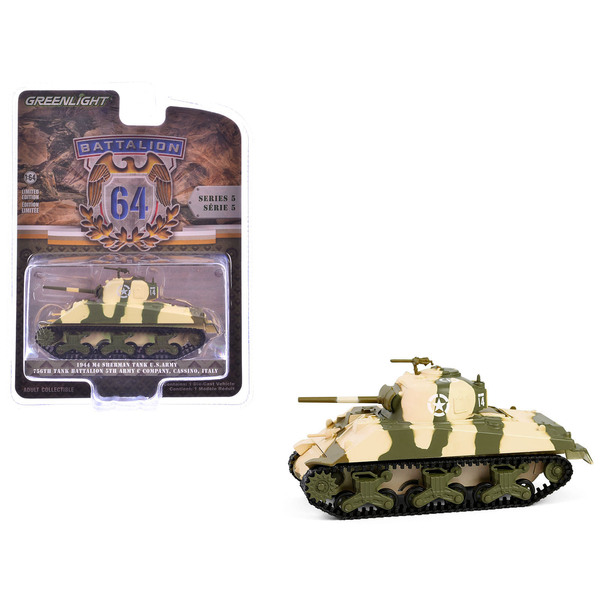 Greenlight 1944 M4 Sherman Tank - US Army 1:64 Diecast