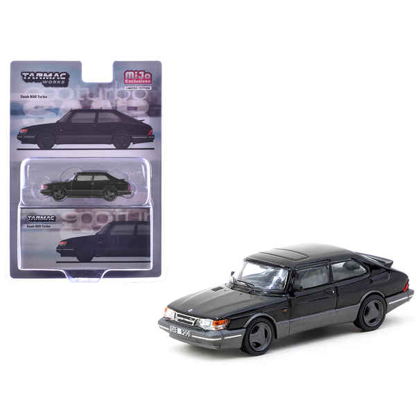 Tarmac Works Saab 900 Turbo Black 1/64 Diecast Model