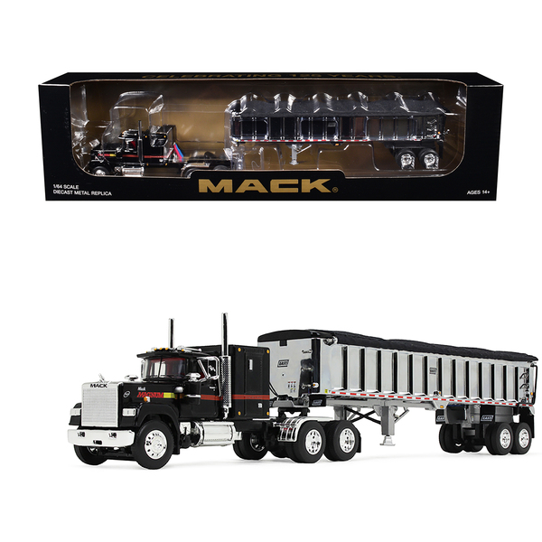 First Gear Mack Super-Liner Black Dump Trailer 1/64