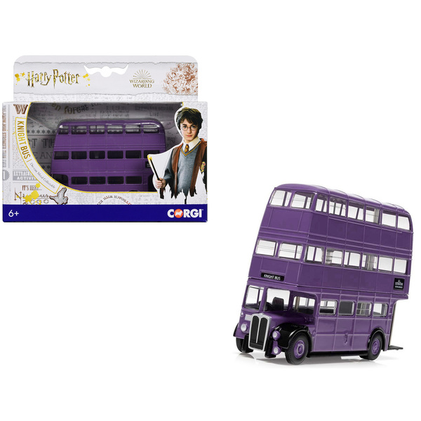 Corgi Knight Bus Purple Triple Decker 4-inch Diecast Model