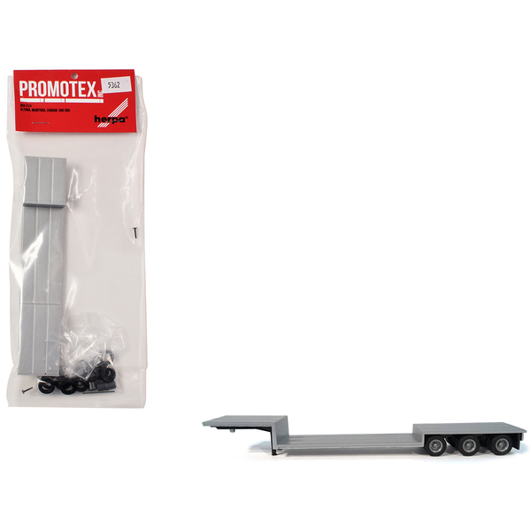 Promotex 3-Axle Double-Drop Flatbed HO 1/87 Silver