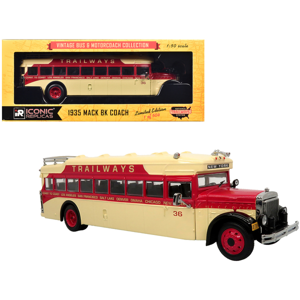 Iconic Replicas 1935 Mack BK Coach Bus - Trailways