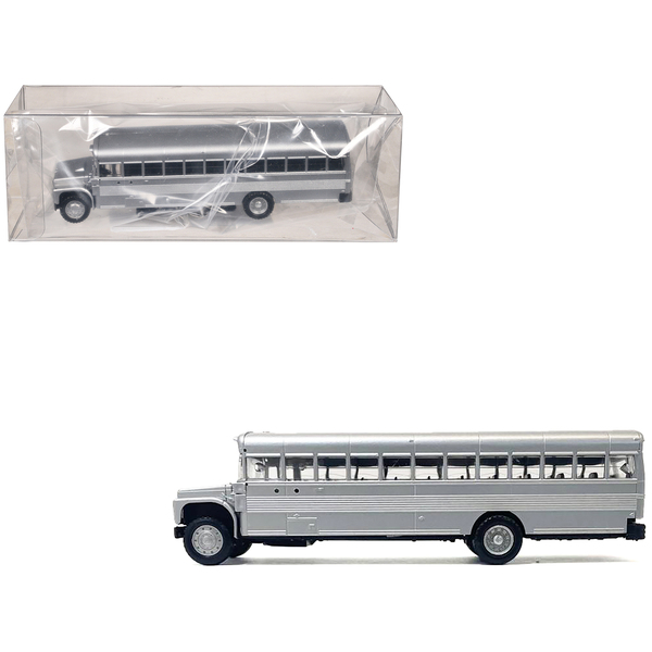 Promotex HO Scale Silver Metallic School Bus Model