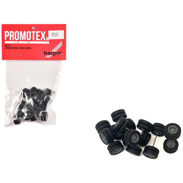Promotex HO 6-Spoke Rear Wheels (8) with Tires & Axles