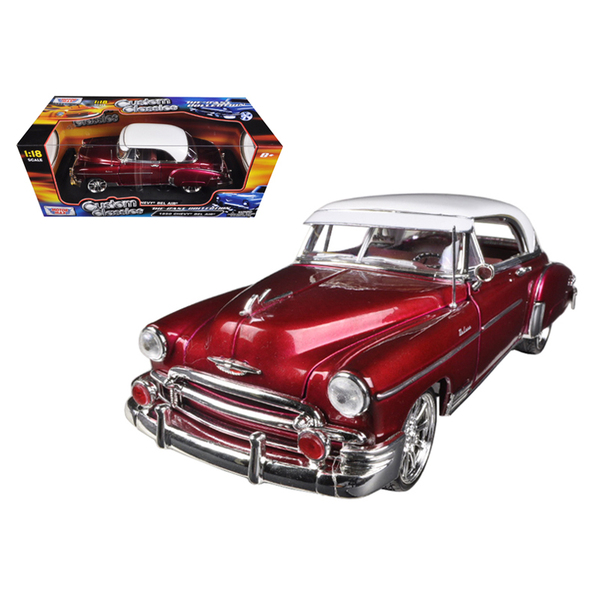 Motormax 1950 Chevrolet Bel Air Custom 1:18 Metallic Dark Red