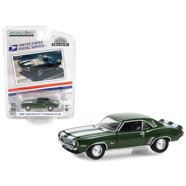 Greenlight 1969 Camaro Z/28 Green Metallic 1/64 Scale