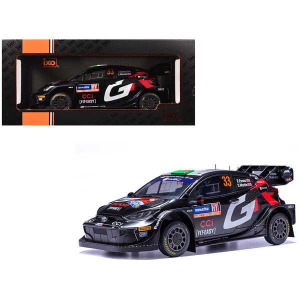 Ixo Toyota GR Yaris Rally1 #33 1/18 Scale Model - Evans/Martin
