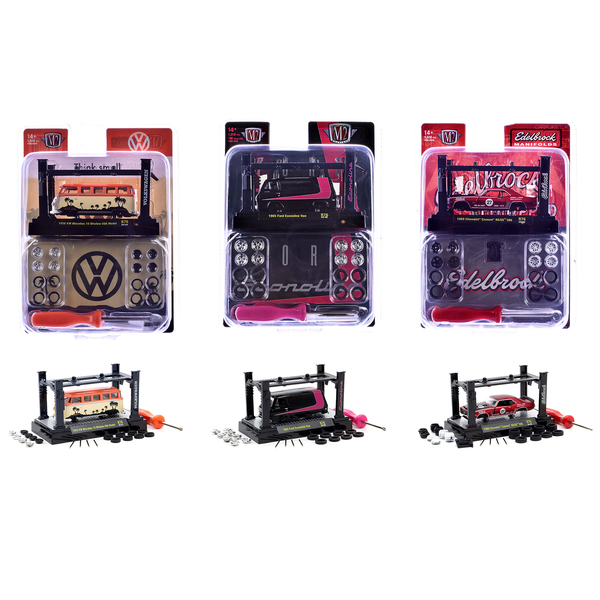 M2 Machines Model Kit 1/64 Scale Diecast 3-Piece Car Set