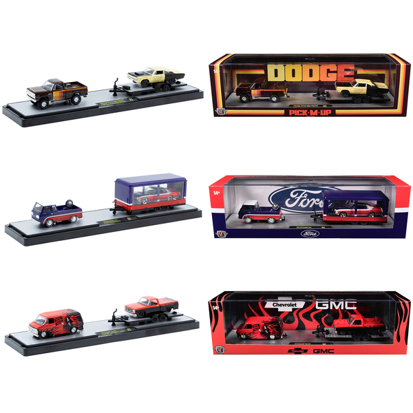 M2 Machines Auto Haulers 1/64 Scale Diecast 3-Truck Set