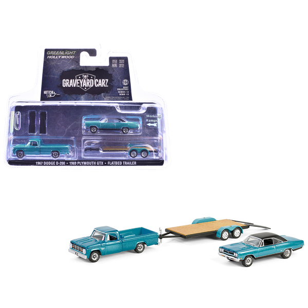 Greenlight Graveyard Carz 1969 Plymouth GTX & 1967 Dodge D-200 Hitch & Tow