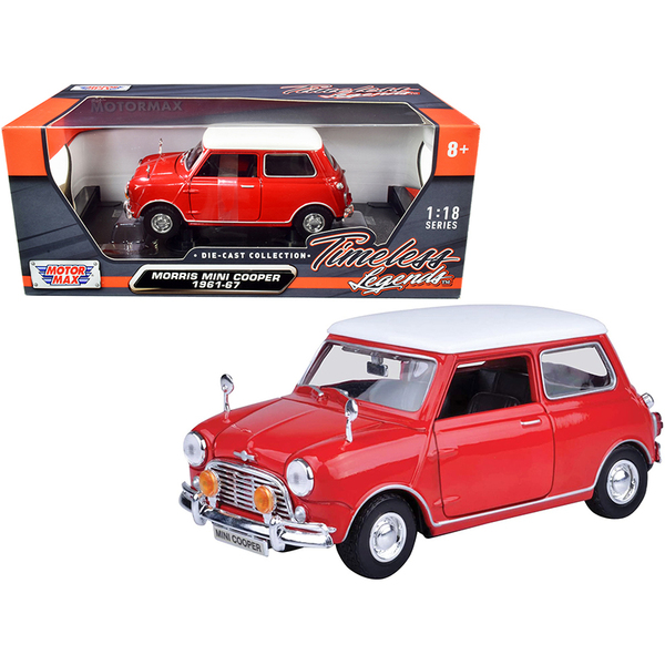 Motormax 1961-1967 Morris Mini Cooper - Red/White (1:18)