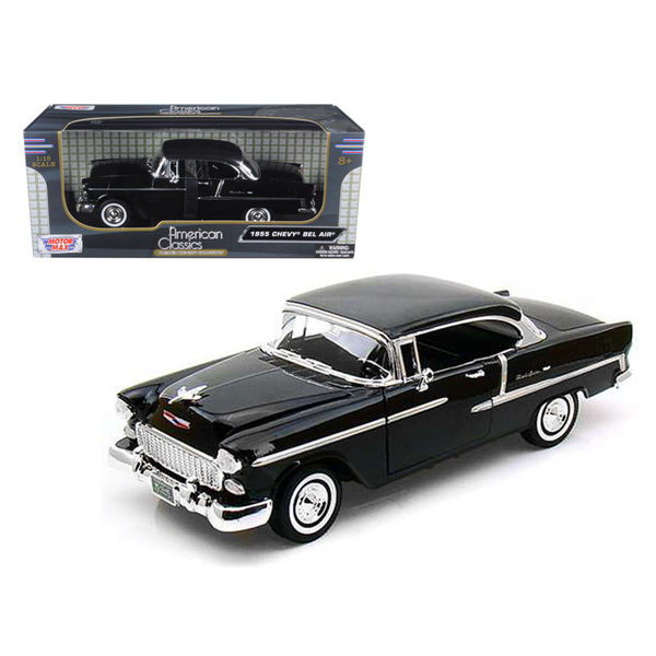 Motormax 1955 Chevy Bel Air Black 1/18 Diecast Car Model