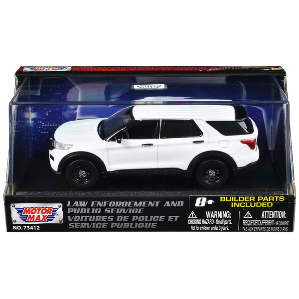 Motormax 1/43 White Ford Interceptor Utility Builder's Kit