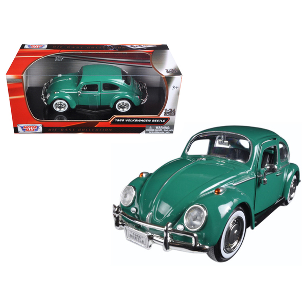 Motormax 1/24 Green 1966 Volkswagen Beetle Diecast Model