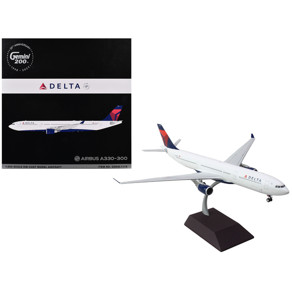 GeminiJets Delta Airbus A330-300 1/200 Scale Diecast Model