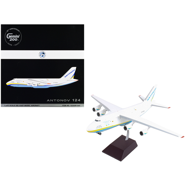 GeminiJets Antonov AN-124-100M 1/200 White, Blue & Yellow Model