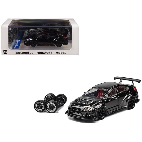 CM Model Subaru WRX S4 Widebody Black Metallic 1/64