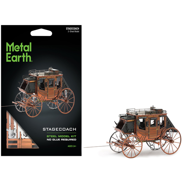 Metal Earth Wild West Stagecoach Model Kit L-5.71"