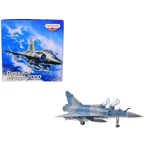 Panzerkampf Mirage 2000B Blue Camo 1/72 Diecast w/Missiles