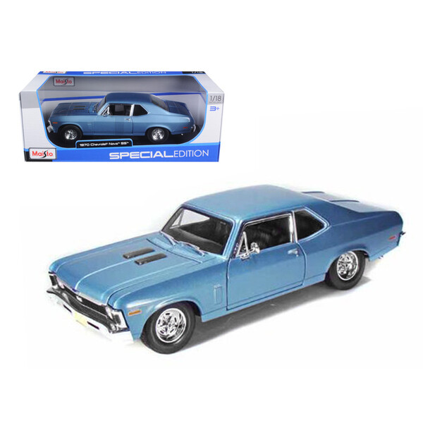 Maisto 1970 Chevrolet Nova SS Coupe - Blue Metallic 1:18