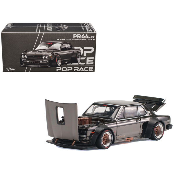 Pop Race 1/64 Hakosuka GT-R V8 Dark Chrome
