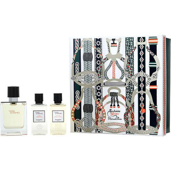 Terre D'hermes 3-Piece Set: Eau de Toilette Spray, Aftershave, & Shower Gel - Experience the Earthy Essence