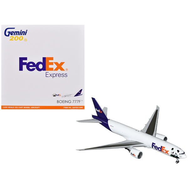 GeminiJets FedEx Panda Livery Boeing 777 Model - 12" Wingspan
