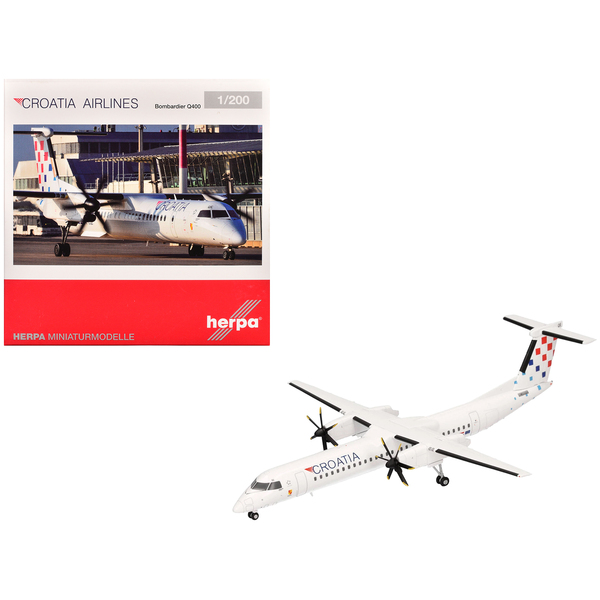 Herpa Croatia Airlines Bombardier Q400 Model - 5.75" Wingspan
