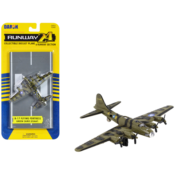 Runway24 Boeing B-17 Flying Fortress Olive Camo 4.5" Wingspan