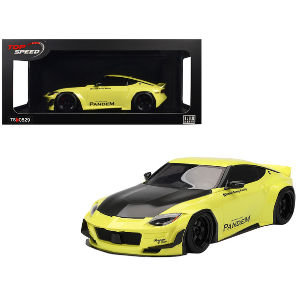 Top Speed 1/18 Nissan Z Pandem Ikazuchi Yellow Resin Model