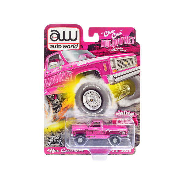 Auto World Shirley Muldowney Cheyenne 10 Pickup - Pink/Graphics 1/64
