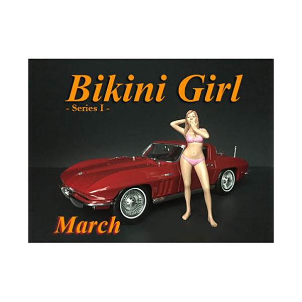 American Diorama March Bikini Calendar Girl - 1/24 Scale