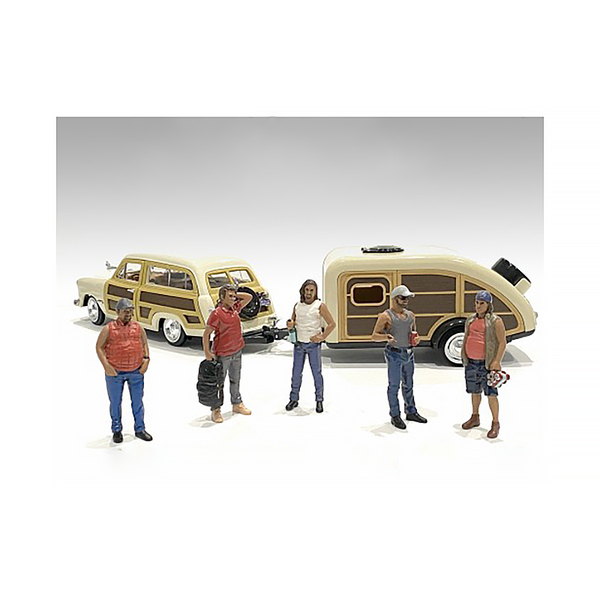 American Diorama 'Campers' 1/24 Scale 3-Inch Figures (5-Pc)