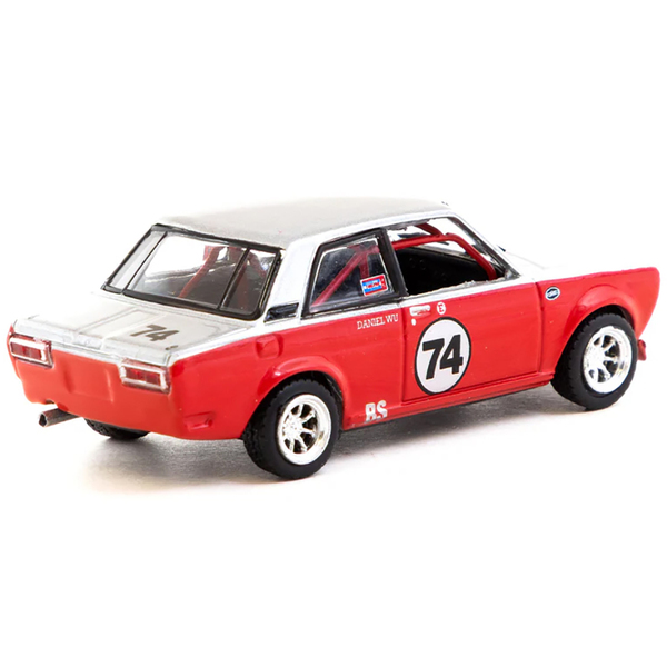 Tarmac Works Datsun 510 Trans-Am B-Sedan 1/64 Silver & Red