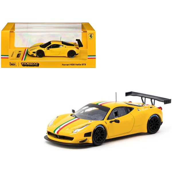 Tarmac Works Ferrari 458 Italia GT3 1/64 Yellow Italian Stripes
