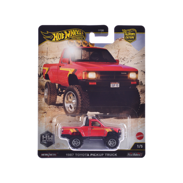 Hot Wheels '87 Toyota Pickup Truck 1/64 Red with Stripes