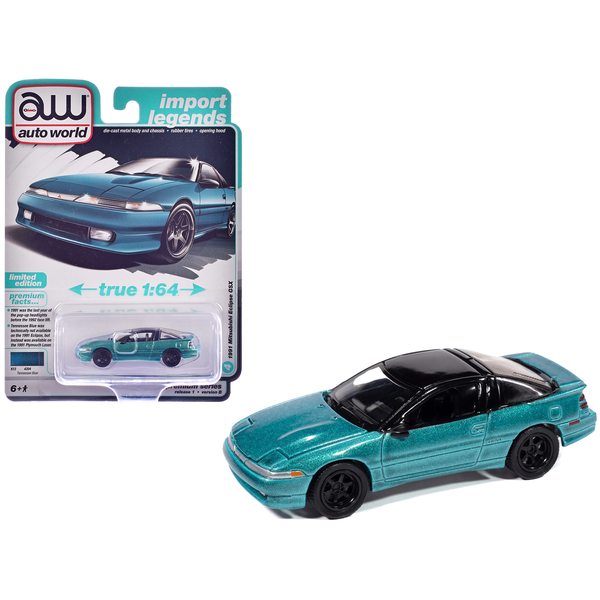 Auto World 1991 Mitsubishi Eclipse GSX - Tennessee Blue, 1/64