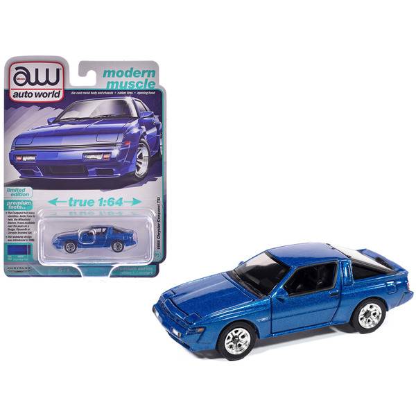 Autoworld 1988 Chrysler Conquest TSi 1/64 Scale Diecast - Bright Blue Metallic