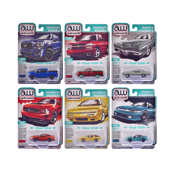 Auto World Premium 1/64 Diecast Car Set B: Iconic Rides Collection