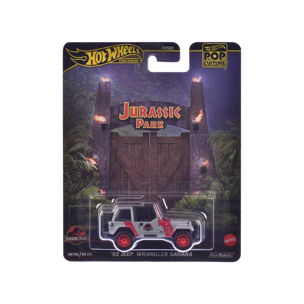 Hot Wheels 'Jurassic Park' 1992 Jeep Wrangler Sahara - Gray/Red