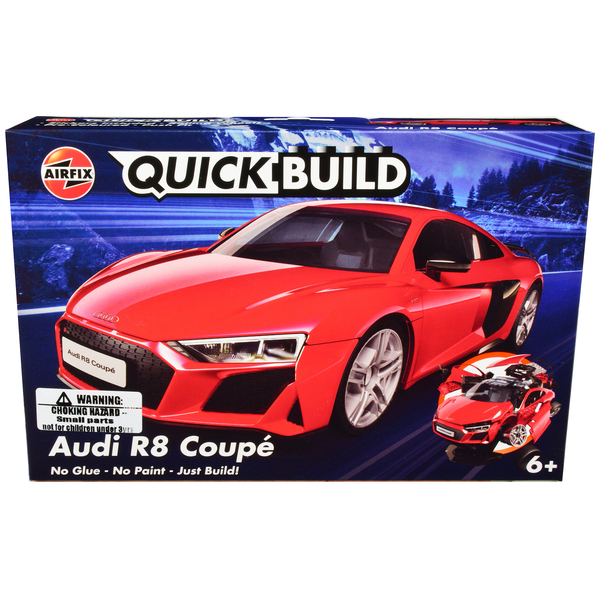 Airfix Quickbuild Red Audi R8 Coupe Model Kit (7.5" L)