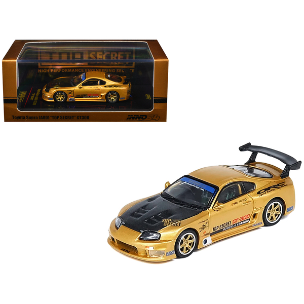 Inno Models Gold Metallic Supra GT300 with Carbon Hood