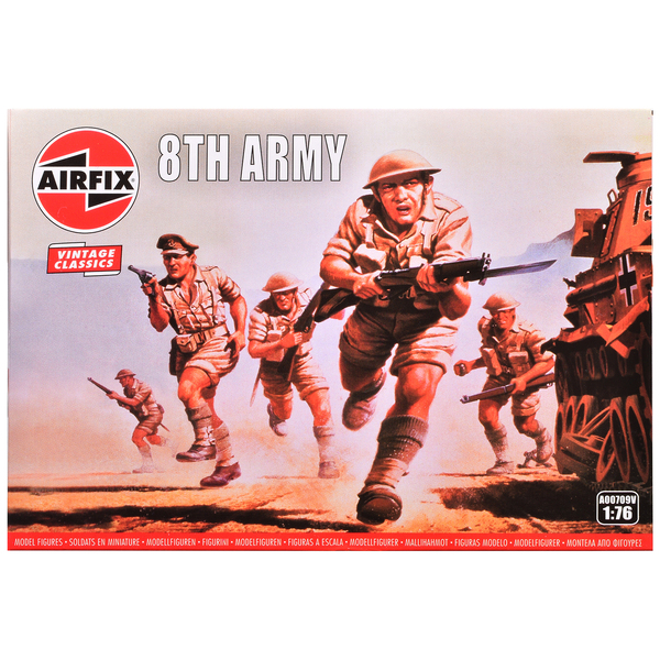 Airfix 1/76 WWII British 8th Army 49-Piece Figure Set