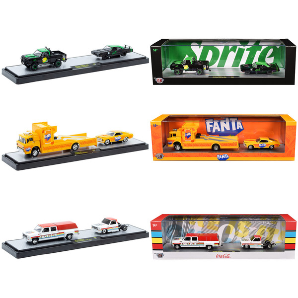 M2 Machines "Soda" Auto Haulers 3-Pc Set, 1/64 Scale