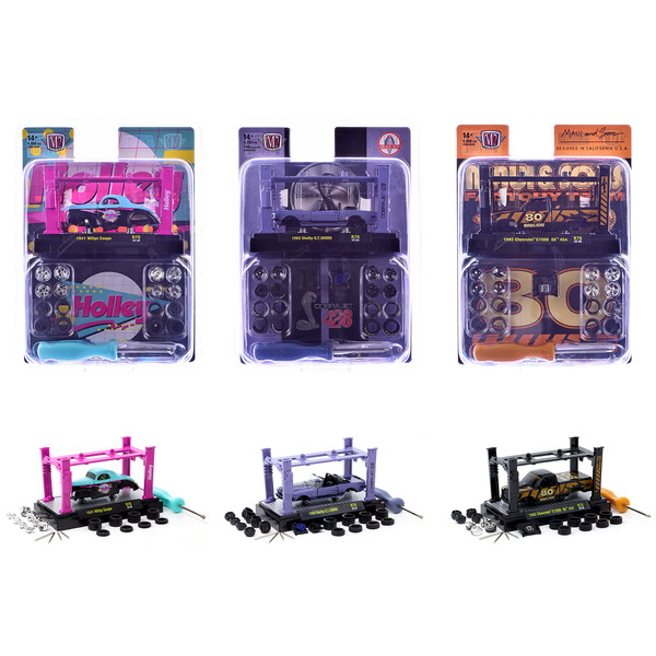M2 Machines Model Kit 3-Pc Diecast Car Set, 1/64 Scale