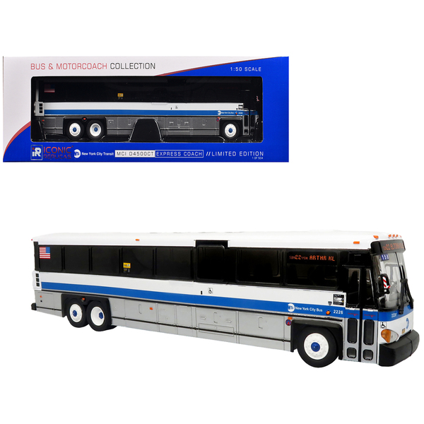 Iconic Replicas MCI D4500CT Express Coach Bus MTA 1/50 Plastic