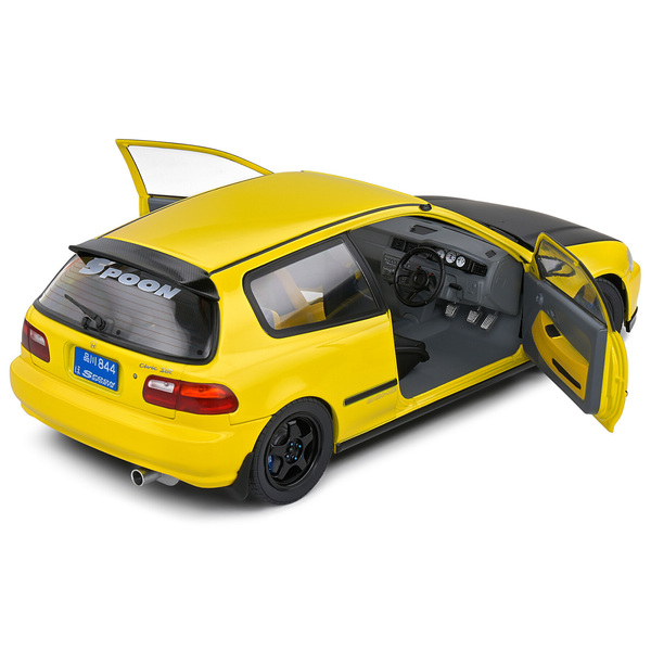 Solido 1991 Honda Civic EG6 Spoon Yellow/Black 1/18 Model