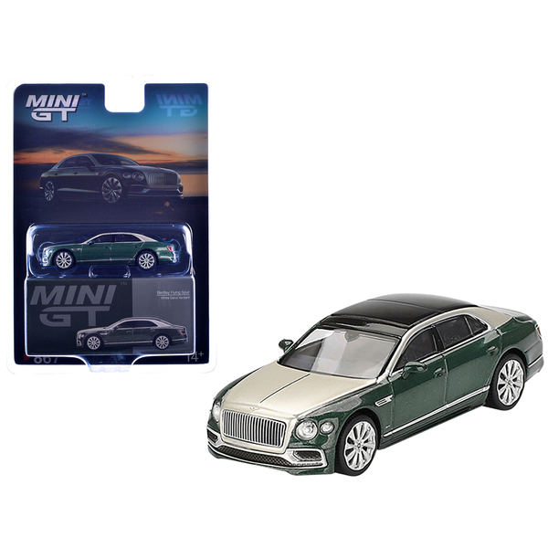 Mini GT Bentley Flying Spur 3-inch Diecast White Sand/Verdant Green